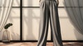 Hanya Pants: Gray Wide Leg Pants For 2b3 With Hyperrealistic Rendering