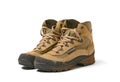 A pair of hiking boots - white background Royalty Free Stock Photo