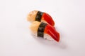 Pair of Hokigai (Surf Clam) Sushi Royalty Free Stock Photo