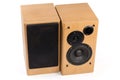 Pair of home two-way loudspeaker system on white background Royalty Free Stock Photo