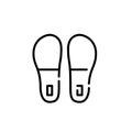 Pair of hotel slippers. Pixel perfect, editable stroke icon