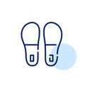 Pair of hotel slippers. Pixel perfect, editable stroke line icon