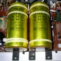 A pair of huge capacitors Royalty Free Stock Photo