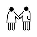 Black solid icon for Pair, couple and dyad Royalty Free Stock Photo