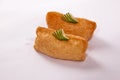 Pair of Inari (Deep-fried Tofu) Sushi Royalty Free Stock Photo