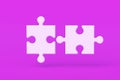 Pair of jigsaw puzzle pieces on pink background Royalty Free Stock Photo