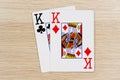 Pair of kings - casino playing poker cards Royalty Free Stock Photo