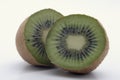 A Pair of Kiwi slices shows cooperation Royalty Free Stock Photo