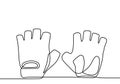 Pair of latex gloves. Continuous one line drawing of rubber glove for protect cleaning, medicine, scientist and cosmetology. Black