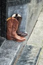 Pair of leather cowboy boots Royalty Free Stock Photo