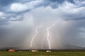 A Pair of Lightning Bolts in the Foothils Royalty Free Stock Photo