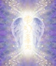 Angel Wings and golden Reiki Symbols Royalty Free Stock Photo