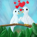 Pair of lovebirds lovers Royalty Free Stock Photo