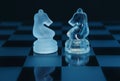 Pair of chess knights partnership