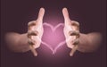 Hands Conjuring Heart Vapor Royalty Free Stock Photo