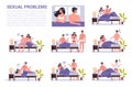 Pair of man and woman lying turned away in bed. Concept of sexual Royalty Free Stock Photo