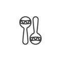 Pair of maracas line icon