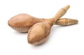 Pair of maracas made of leather and wood