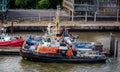 Pair of marine Tug boats, Bugsier 10 and 12, moored in Hamburg, Germany