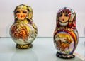 Pair of Matryoshka or Babushka dolls on display in shop in St Petersburg, Russia Royalty Free Stock Photo