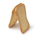 Pair of melba toast on white background