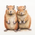 Realistic Hamster Figurative Painting With Humorous Caricature Style