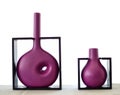 Pair of modern purple vases