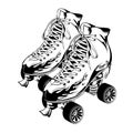 Pair Of Monochrome Quad Roller Skates