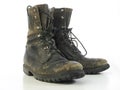 Pair of Muddy Combat Boots Royalty Free Stock Photo