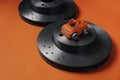 A pair of new automobile brake discs