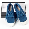 A pair of new blue shoes Royalty Free Stock Photo