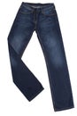 Pair of New Blue Straight Stylish Mens Jeans On Pure White