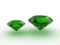 Pair of nice round emerald gems Royalty Free Stock Photo