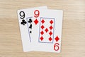 Pair of nines 9 - casino playing poker cards