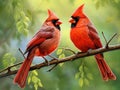 Pair of Northern Cardinals Royalty Free Stock Photo