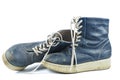 Pair of old boots isolated on the white Royalty Free Stock Photo