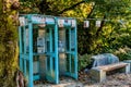 Pair of old fashioned pay phones