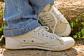 Pair of old sneakers Royalty Free Stock Photo
