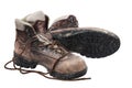 A pair of old well worn hicking boots