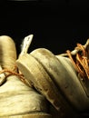 Pair of old, worn heavy boots. Royalty Free Stock Photo