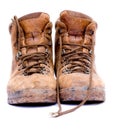 Pair of old worn walking boots Royalty Free Stock Photo