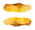 Pair of old yellow boots of 40th size Royalty Free Stock Photo