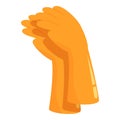 Pair of orange rubber gloves standing upright Royalty Free Stock Photo