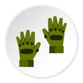 Pair of paintball gloves icon circle