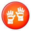 Pair of paintball gloves icon, flat style Royalty Free Stock Photo