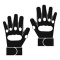 Pair of paintball gloves icon, simple style