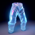 Glowing Neon Hipster Pants: 3d Scan Illustration With Transparent Layers