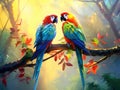 Pair of parrots