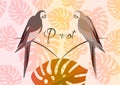 Pair of parrots tropical bird icon image illustration design colorful