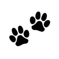 Pair of paw prints icon, sign. Vector illustration